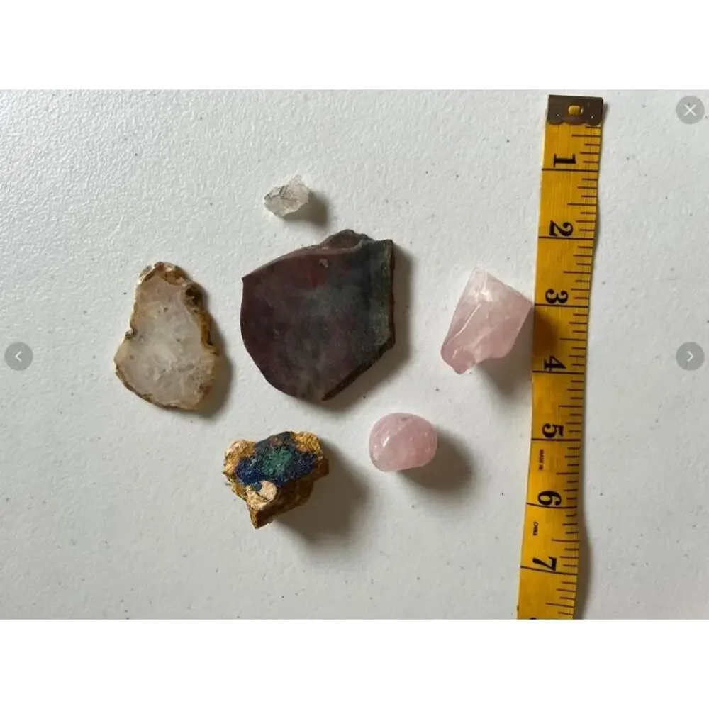 Mixed lot Crystal Mineral Collection Rose Quartz Azurite Malachite Quartz Geode
